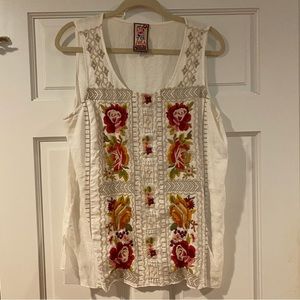 Johnny Was Embroidered Tank - Size M